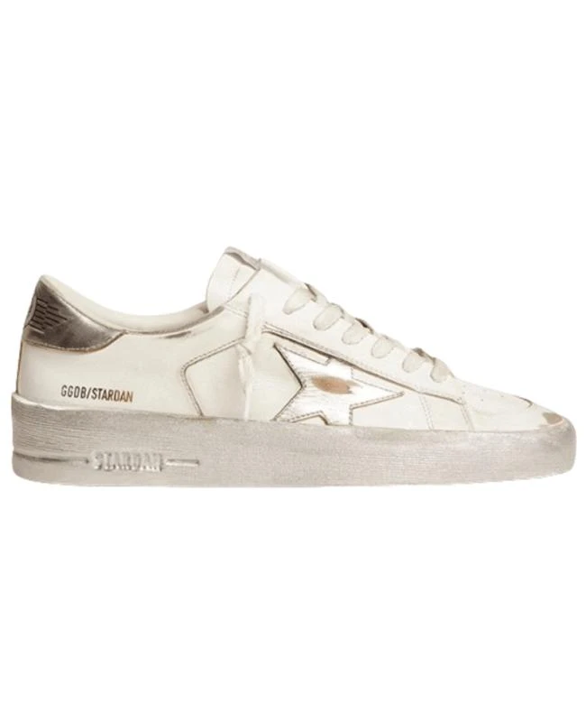 Golden Goose Stardan Silver Metallic Star and Heel Tab Women's Sneakers GWF00128.F002187.80185