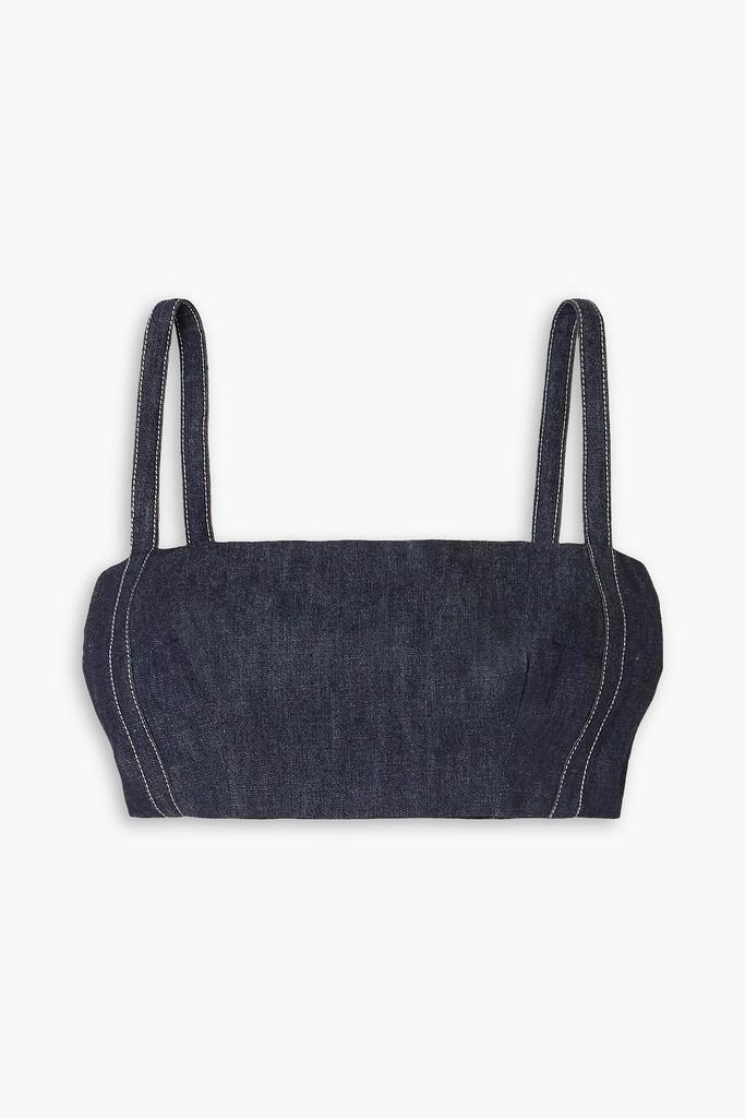 Emilia Wickstead Fabiola cropped denim top