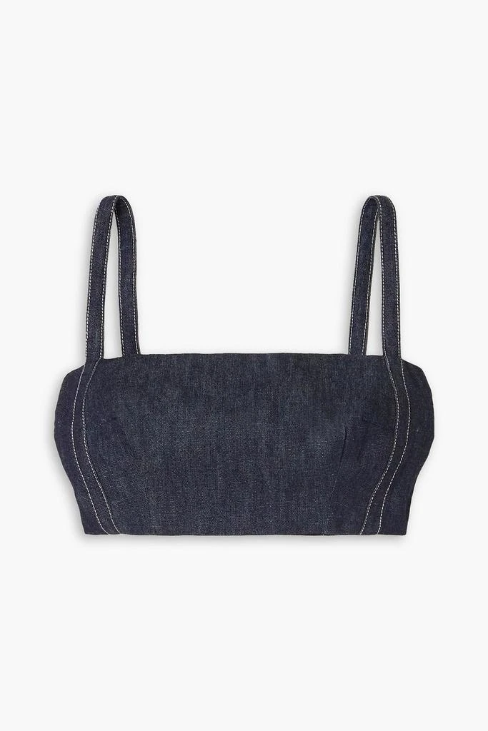 Emilia Wickstead Fabiola cropped denim top 1