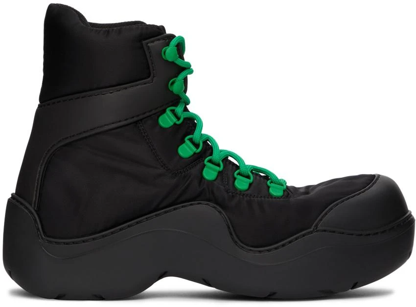 Bottega Veneta Black & Green Puddle Bomber Boots 1