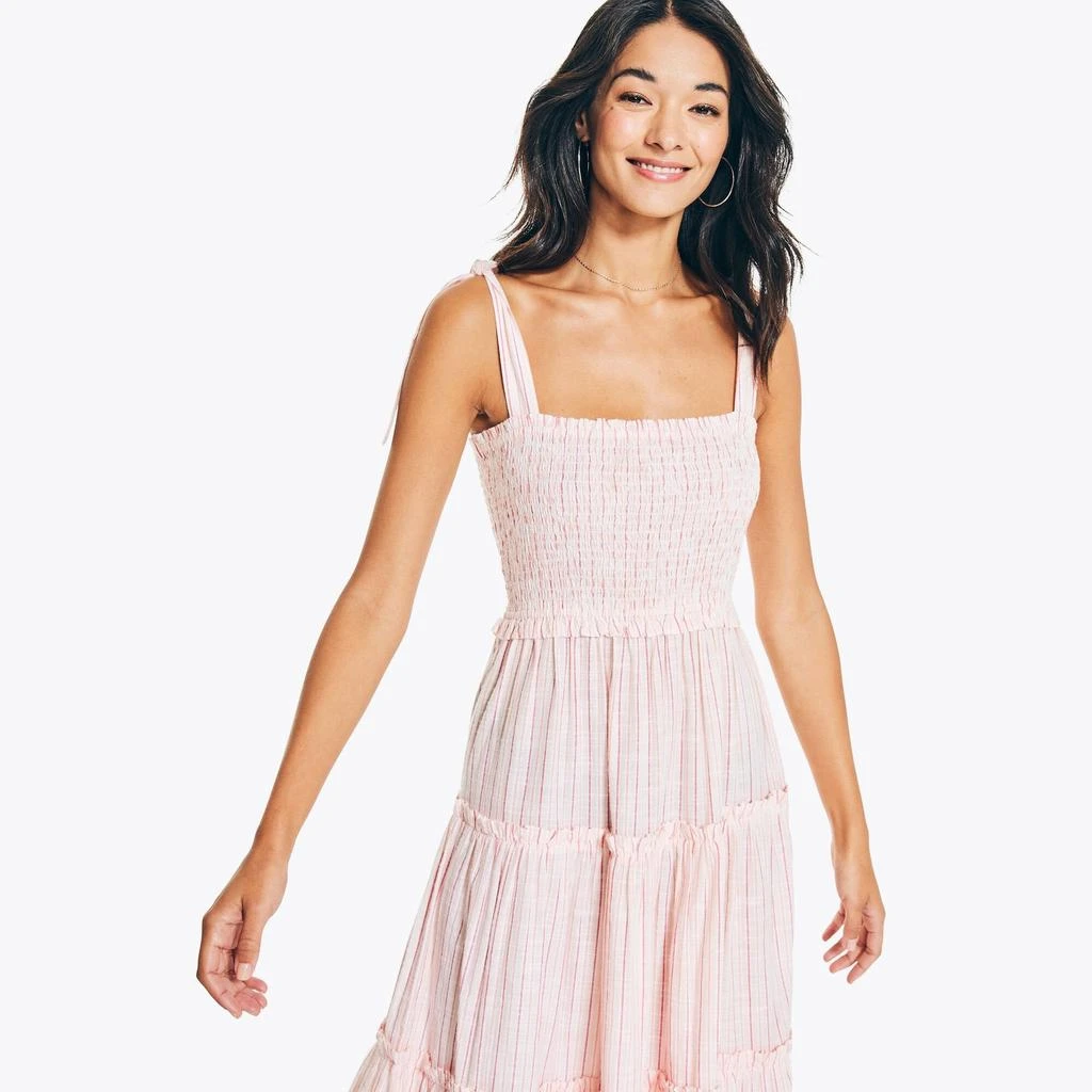 Nautica Womens Striped Smocked Dress 2