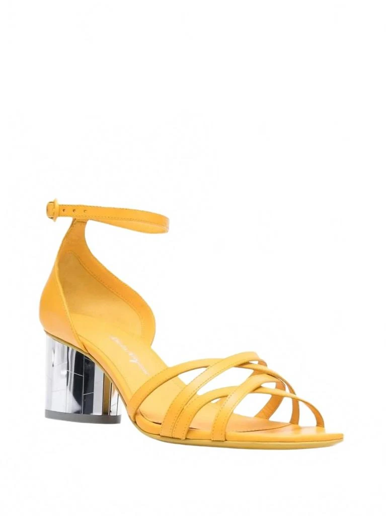 Salvatore Ferragamo Women
s Mirrored-Heel Sandals In Yellow 1