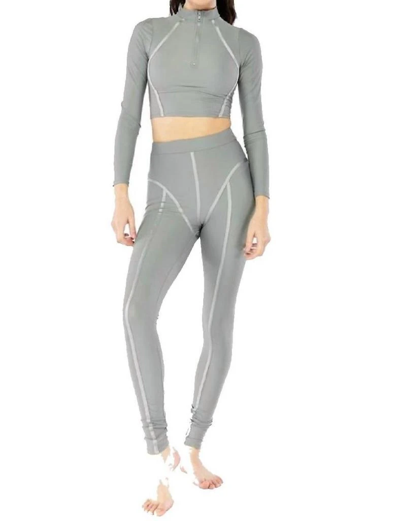 Electric Yoga Electric Yoga - Active Long Sleeve High Neck Zipper Oprah Crop Top 1