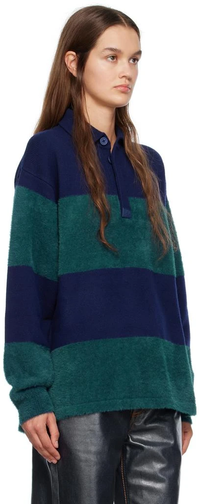 Eytys Navy & Green Jarvis Long Sleeve Polo 2