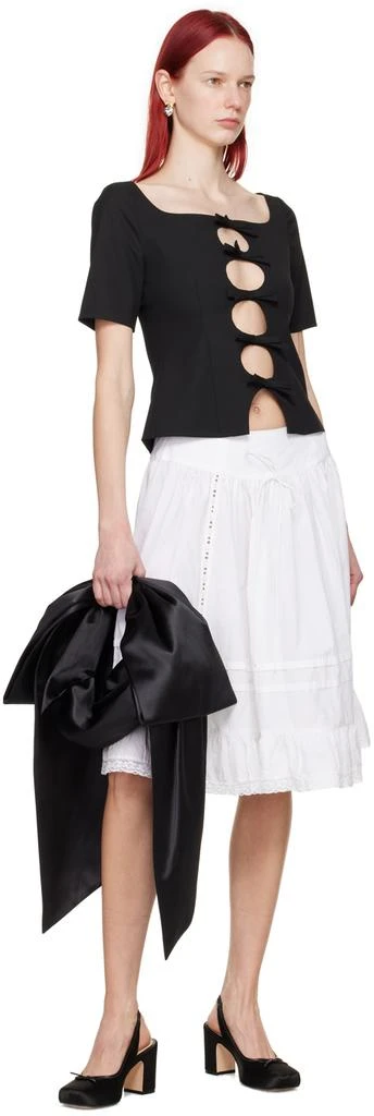 Sandy Liang White Calico Midi Skirt 4