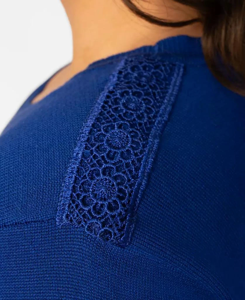 Melissa Paige Plus Size Lace Shoulder Boxy Crewneck Top, Macy
s Exclusive 3