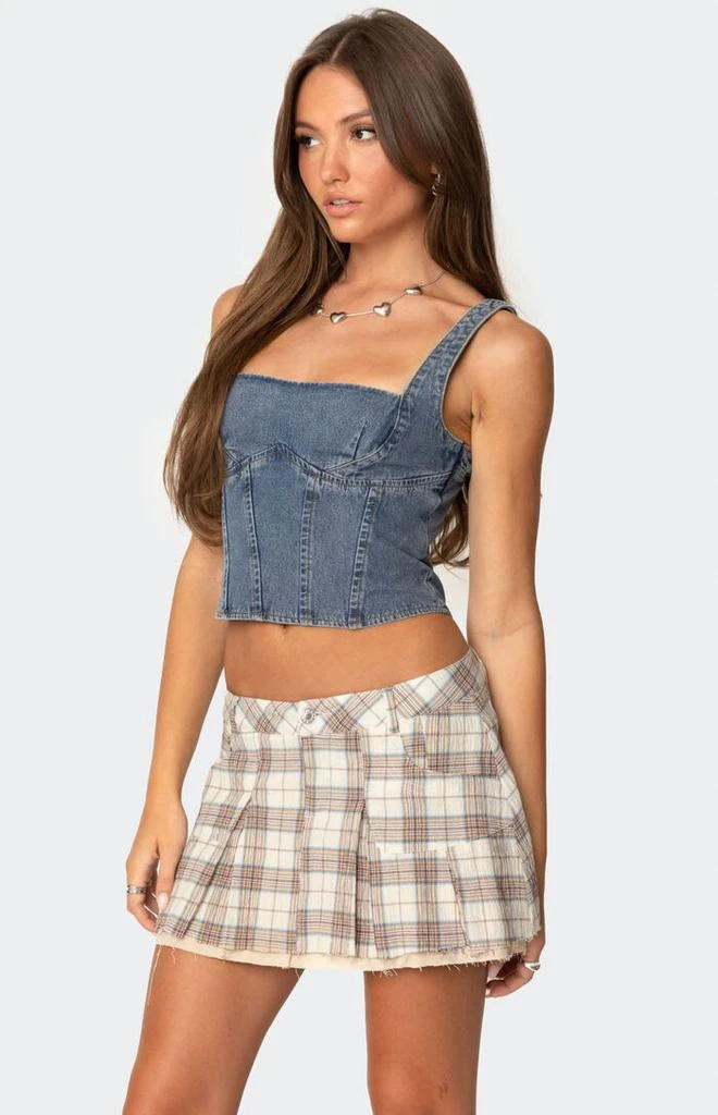 Edikted Pollie Denim Bustier Top 3