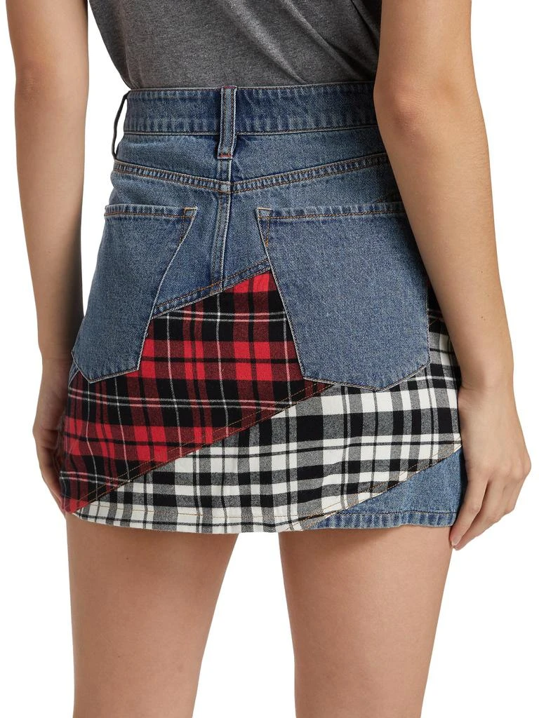 Alice + Olivia Lisanne Patchwork Denim Miniskirt 2