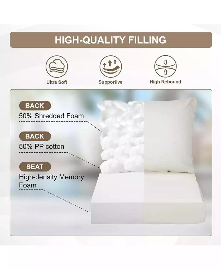 Aoodor 21x21 Inch Outdoor Deep Seat Cushion Set with Adjustable Straps and Waterproof 5