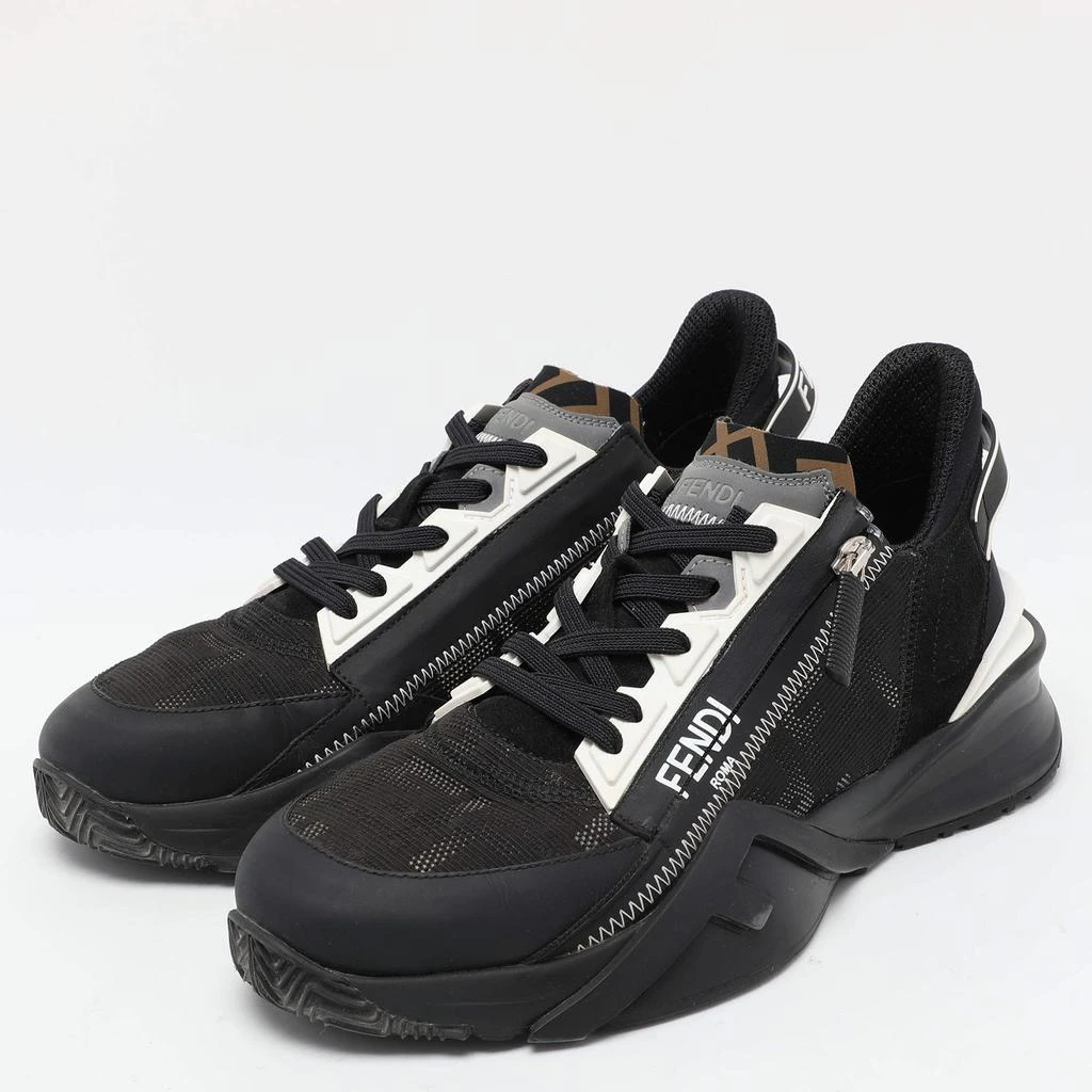 Fendi Fendi Black Mesh and Leather Flow Low Top Sneakers Size 39 2