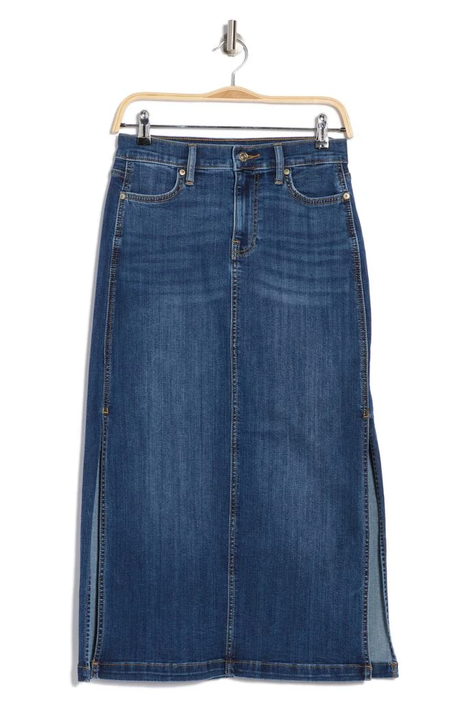 7 For All Mankind Side Slit Denim Midi Skirt 3