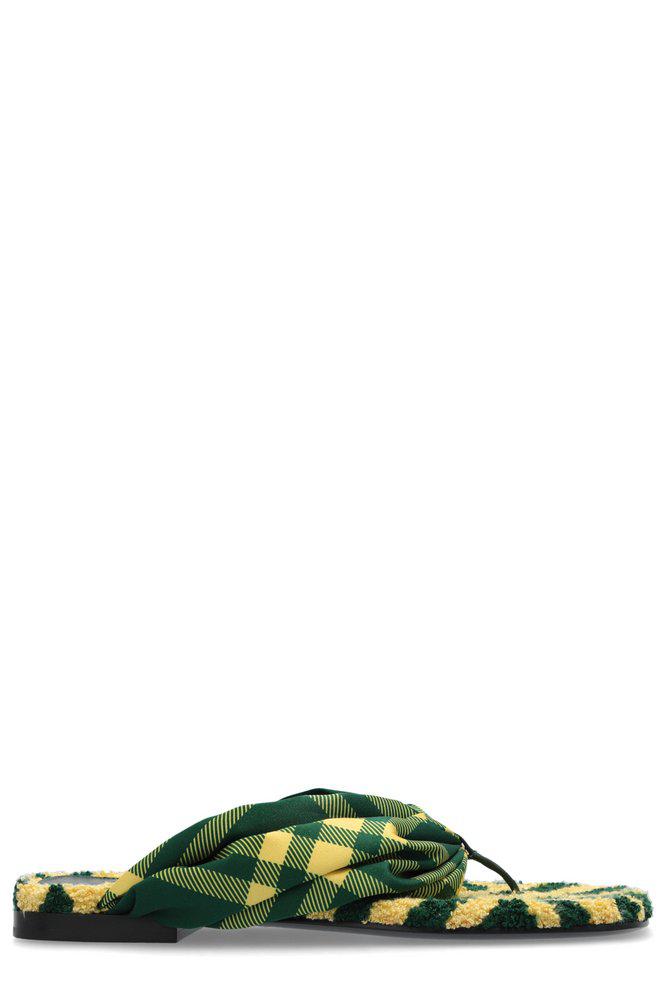 Burberry Burberry Checked Thong-Strap Pool Flat Slides