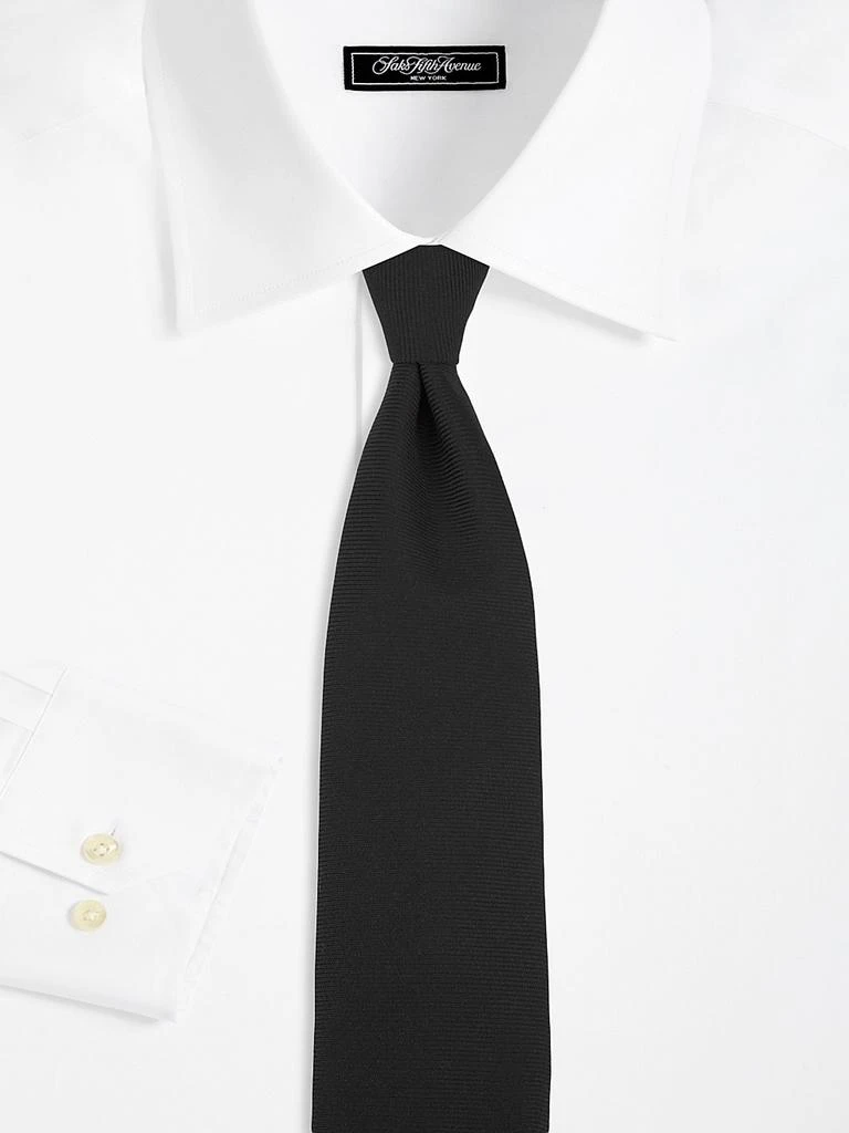 Canali Textured Solid Silk Tie 2