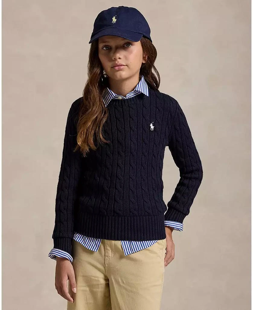 Ralph Lauren Girls 7-16 Cable-Knit Long Sleeves Sweater 4