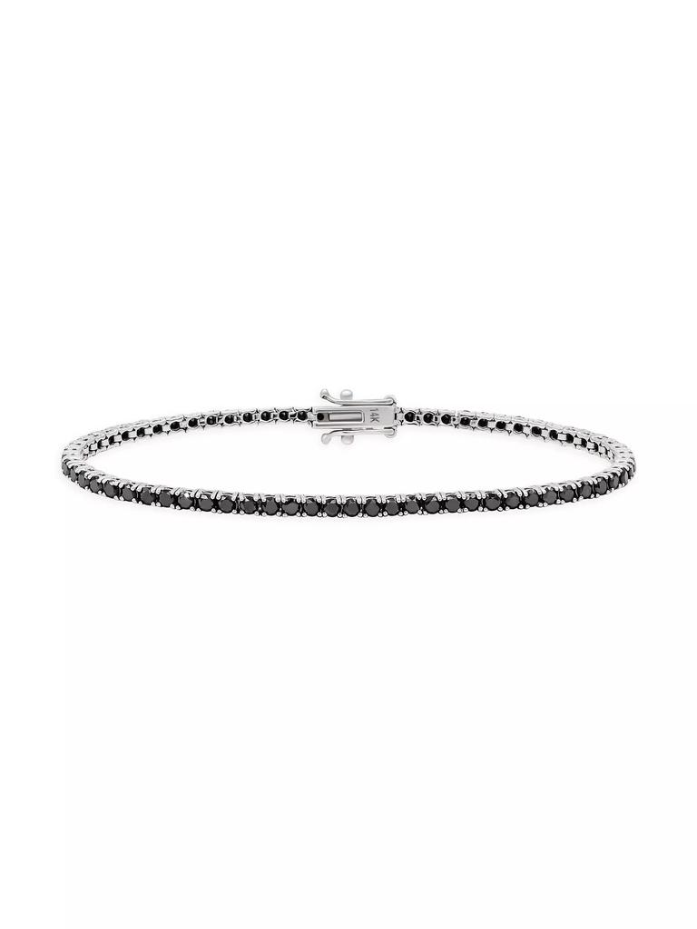 Bernard James Unisex 14K White Gold Originals Aura Black Diamond Tennis Bracelet