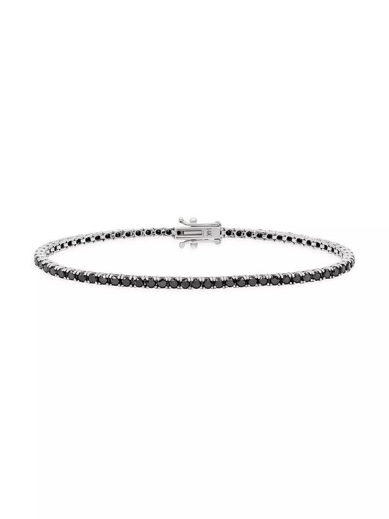 Bernard James Unisex 14K White Gold Originals Aura Black Diamond Tennis Bracelet 1