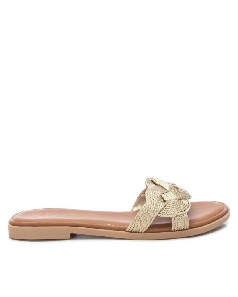 Xti Women's Braided Flat Sandals In Gold