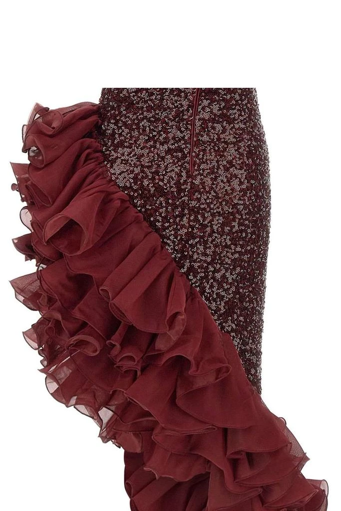 ROTATE Birger Christensen ROTATE Sequin Embellished Midi Ruffle Dress 5