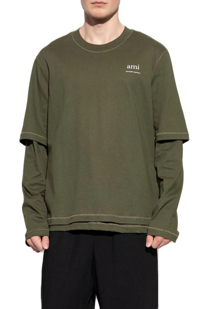 AMI AMI Paris Logo Printed Crewneck T-Shirt 2