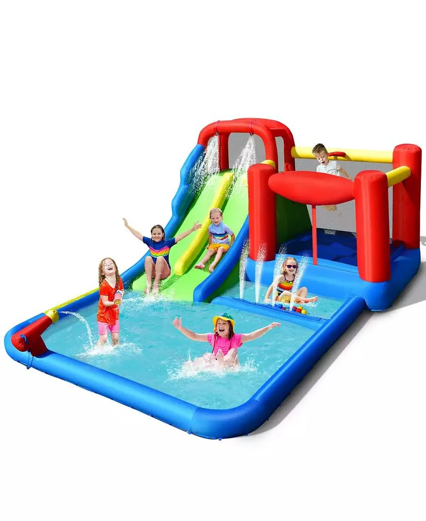 SKONYON Inflatable Water Slide with Ocean Balls for Kids without Blower 4