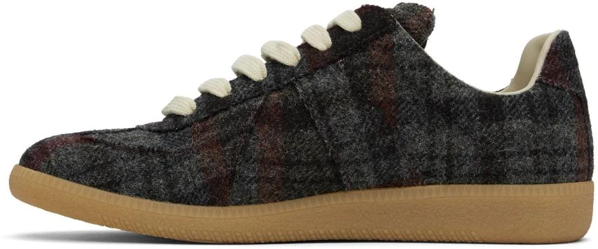 MAISON MARGIELA Gray & Burgundy Recicla Replica Sneakers 3
