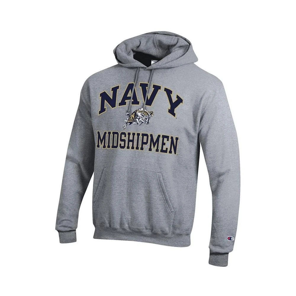 Champion Men's Heather Gray Navy Midshipmen High Motor Pullover Hoodie 2