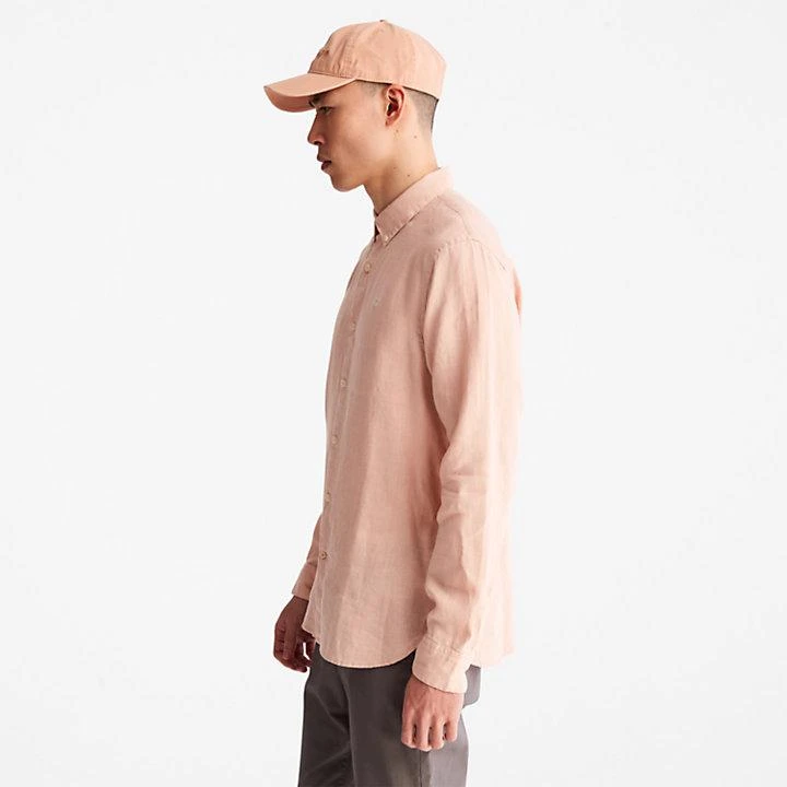 Timberland Mill River Slim-Fit Linen Shirt for Men in Light Pink 4