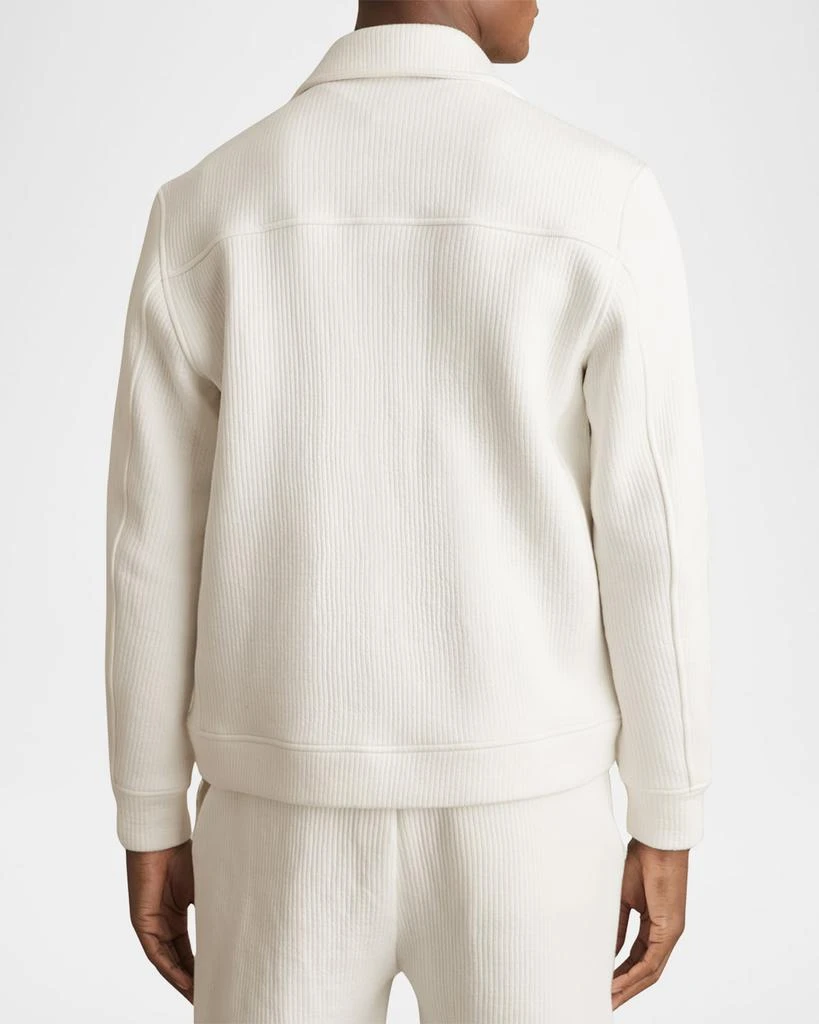 REISS Men's Bowen Jersey Ribbed Zip Overshirt 3