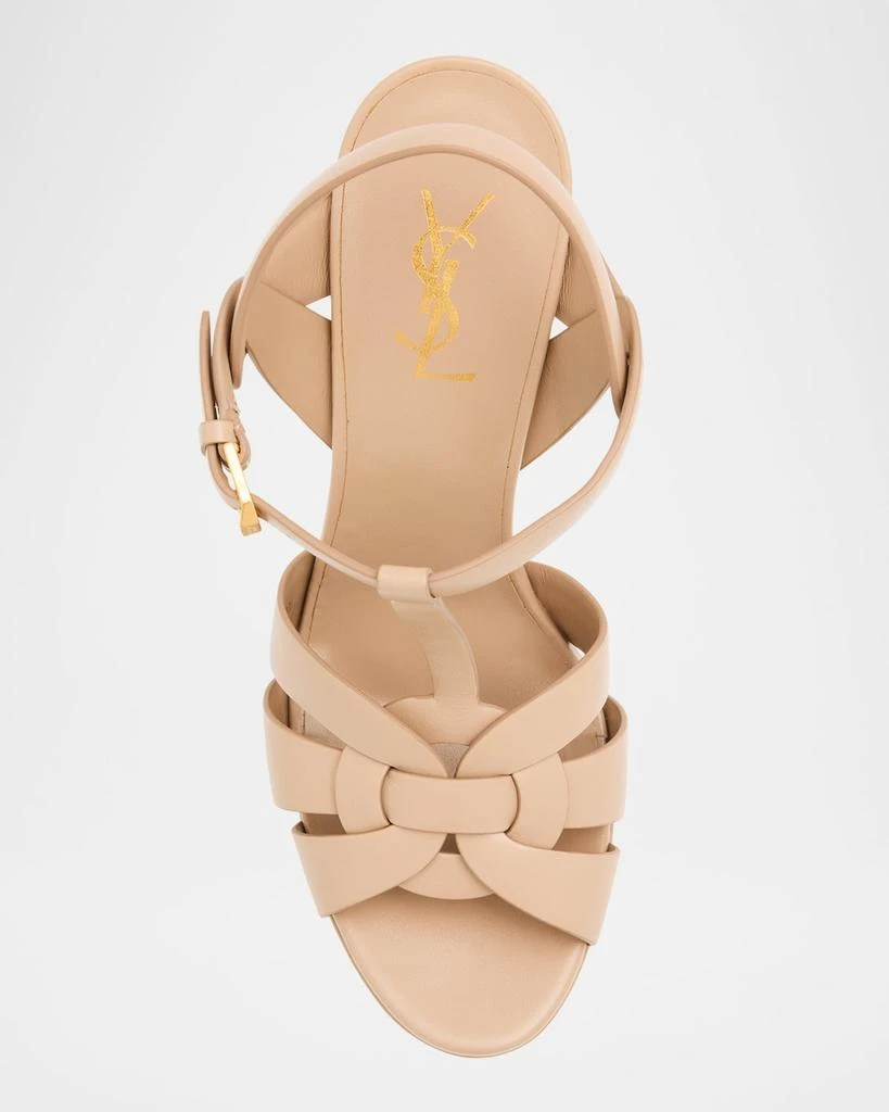 Yves Saint Laurent Tribute Leather T-Strap Platform Sandals 5
