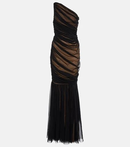 Norma Kamali Diana ruched fishtail gown 1