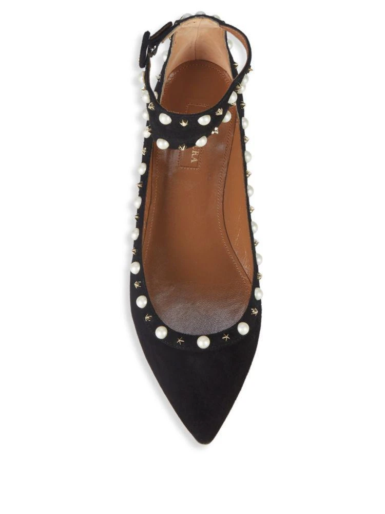 Aquazzura Harlow Studded Ankle-Strap Flats 4
