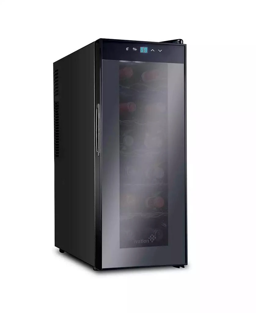 Ivation 12-Bottle Freestanding Thermoelectric Wine Cooler - Black