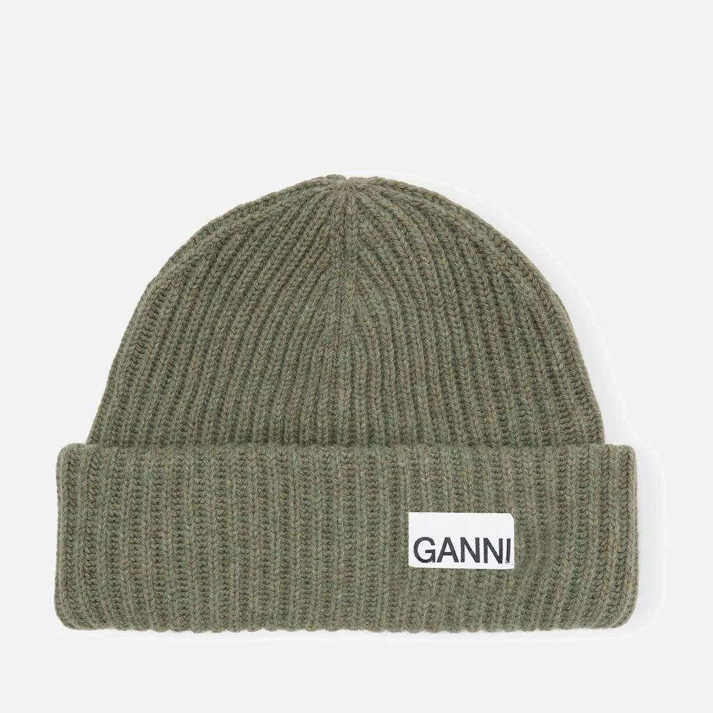 Ganni Ribbed Wool Beanie 1