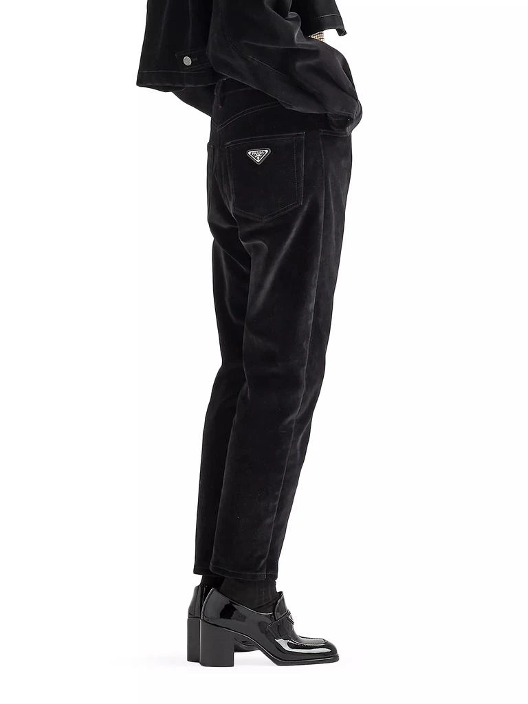 Prada Five-Pocket Velvet Denim Jeans 5