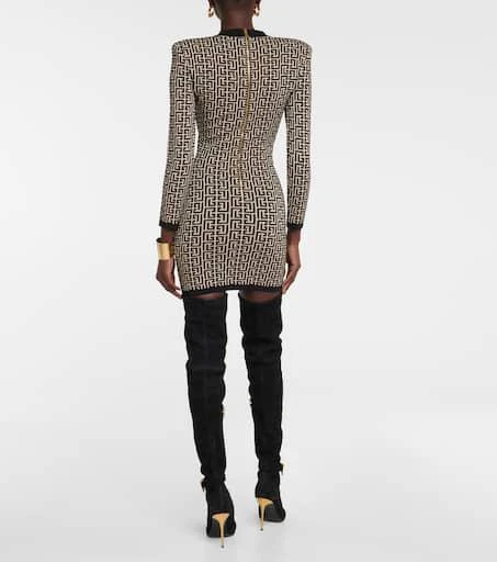 Balmain Monogram wool-blend knit minidress 3