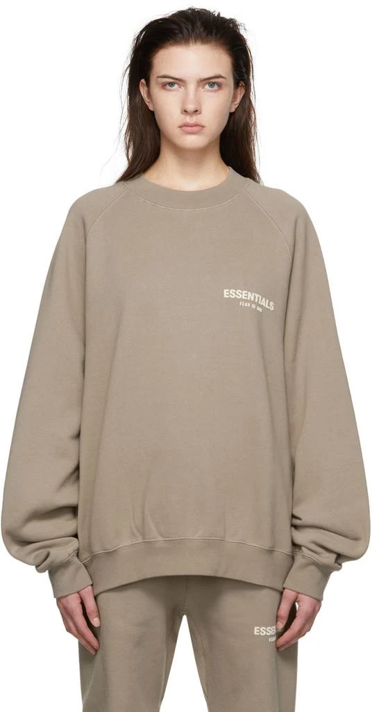 Essentials Taupe Cotton Sweatshirt 1