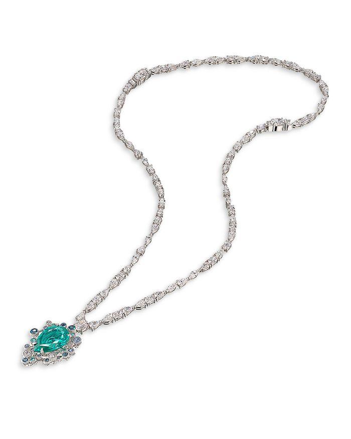 Anabela Chan 18K White Gold-Plated Constellation Blue Motif Lab-Created Gemstone Convertible Pendant Necklace, 16.14 - 29.9"
