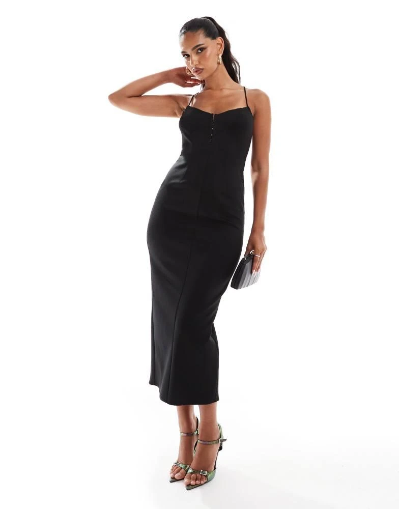 ASOS DESIGN skinny tie detail bardot midi dress with cross back in black On Sale Now with Up to 70% Off | Discover Exclusive Deals & Savings at BeyondStyle Authentic ASOS DESIGN skinny tie detail bardot midi dress with cross back in black On Sale Now with Up to 70% Off | Discover Exclusive Deals & Savings at BeyondStyle Authentic