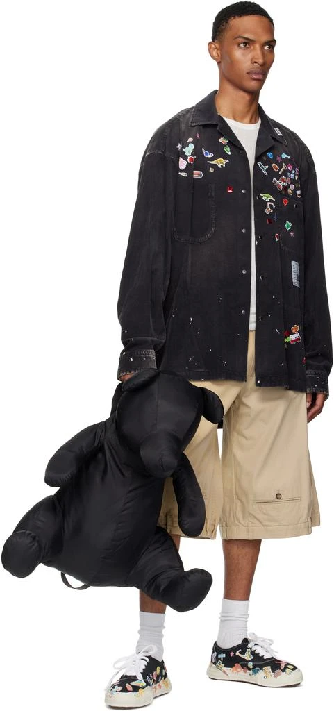 Maison MIHARA YASUHIRO Black "Dolls" Bear Big Shoulder Bag 4