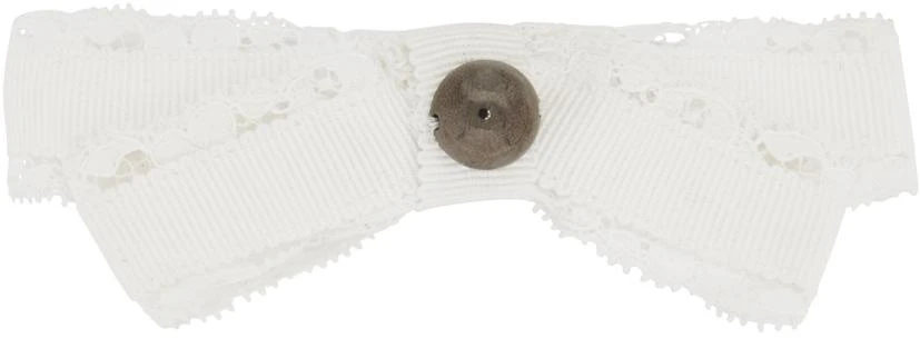 Erdem White Bow Hair Barrette 1
