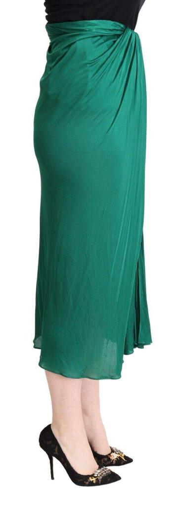 Dolce 
Gabbana Dolce 
Gabbana Dark Green High Waist Midi Pencil Cut Pleated Skirt