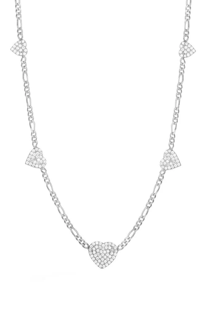 Sphera Milano Sterling Silver
CZ Heart Station Necklace