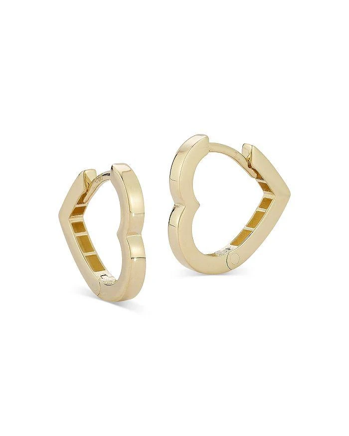 Moon
Meadow 14 Yellow Gold Small Heart Huggie Hoop Earrings