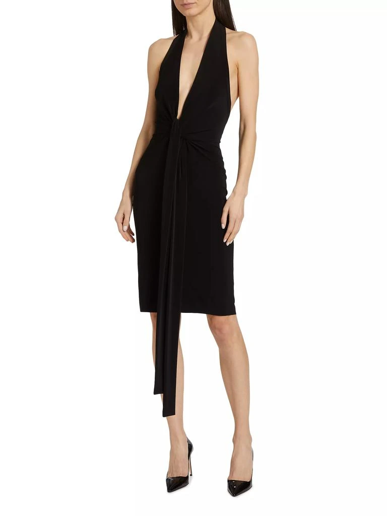 Norma Kamali Tie-Front Jersey Knee-Length Dress 2