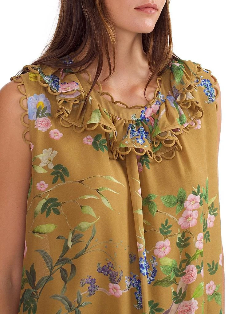 Cynthia Rowley Floral Silk Ruffled Shift Minidress 5
