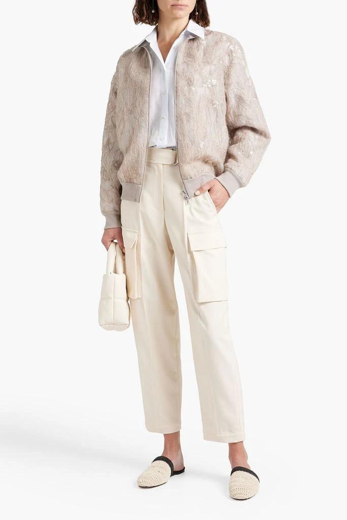 Brunello Cucinelli Cropped pleated wool-twill tapered pants 2