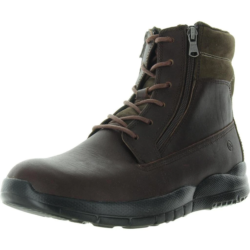 Anodyne NO. 90 Mens Double Zipper Leather Combat & Lace-Up Boots 1
