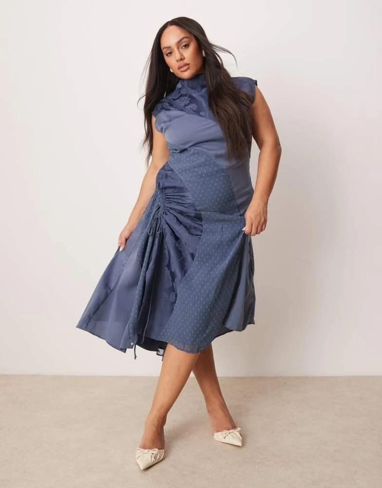 asos blue dress with flowers Misty Blue Lady Classical Dress – remulia main image 1