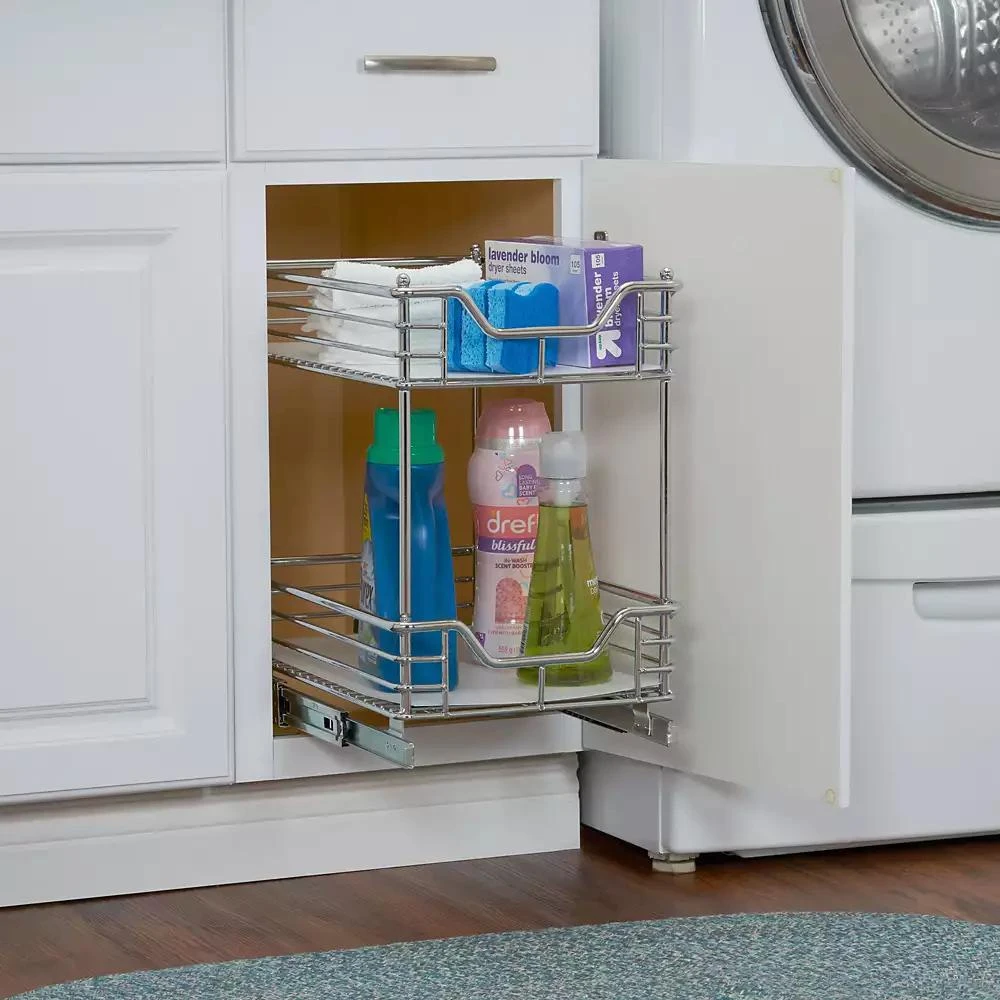 Household Essentials Design Trend Glidez 11.5" Standard Depth 2-Tier Double Basket Sliding Under Cabinet Organizer 2