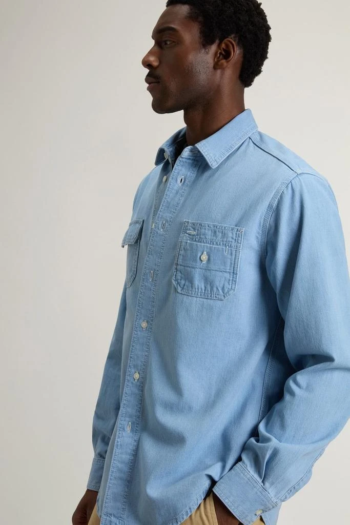 Woolrich Shirt in Lightweight Pure Cotton Denim - Men - Blue 4